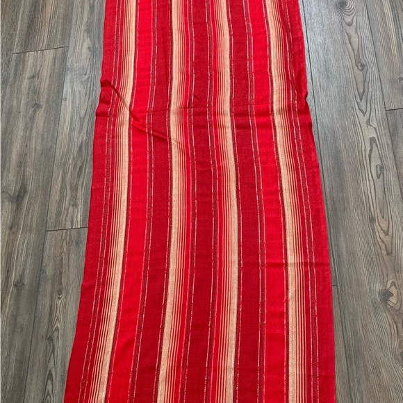Elegant Red Striped Women's Scarf - Picture 3 of 6